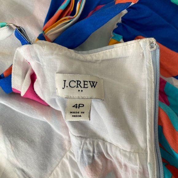 J. Crew Floral Tie-back Maxi Dress Size 4 Petite Island Turquoise Neon - Picture 9 of 11
